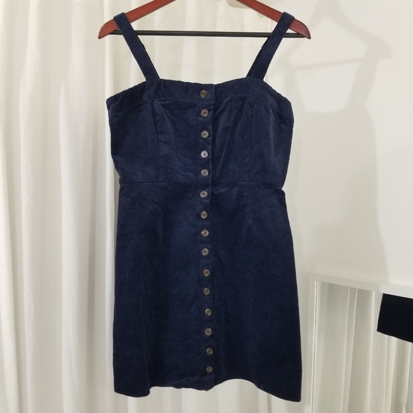 Tilly's Sky and Sparrow Corduroy Button Front Dress in Navy Blue Women's Size L - Picture 1 of 5